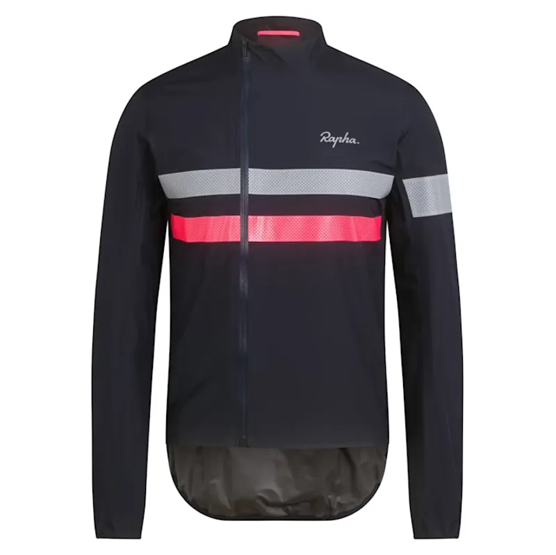 Rapha Brevet Gore-Tex Cycling Rain Jacket Dark Navy/Hi-Vis Pink/White
